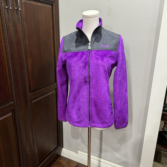 Fila Other - FILA Sport Soft Fleece Jacket Girls Size L14 Full Zip Magenta Outdoor Sporty